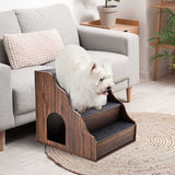 Wooden Dog Stairs Steps with Pet House